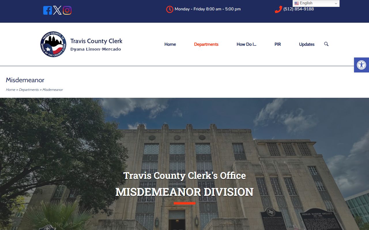 Travis County Clerk misdemeanor division for criminal records