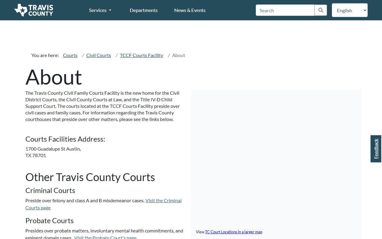 Travis County Civil and Family Courts Facility for court records