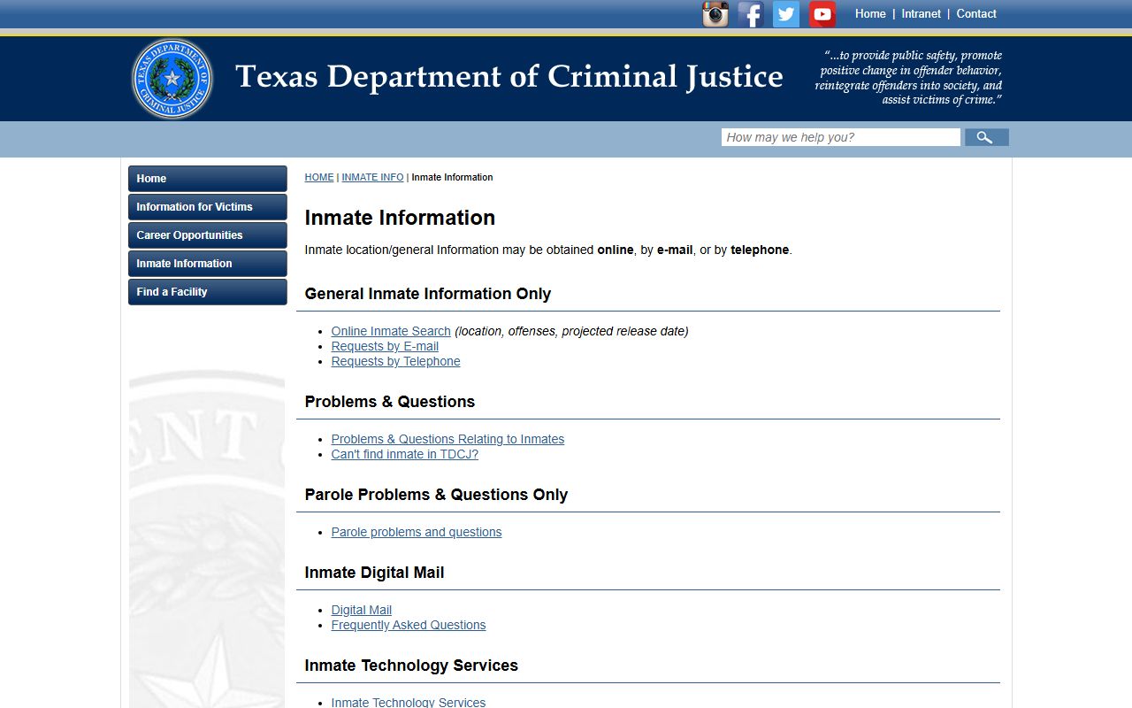 TDCJ offender information for Travis County released inmates